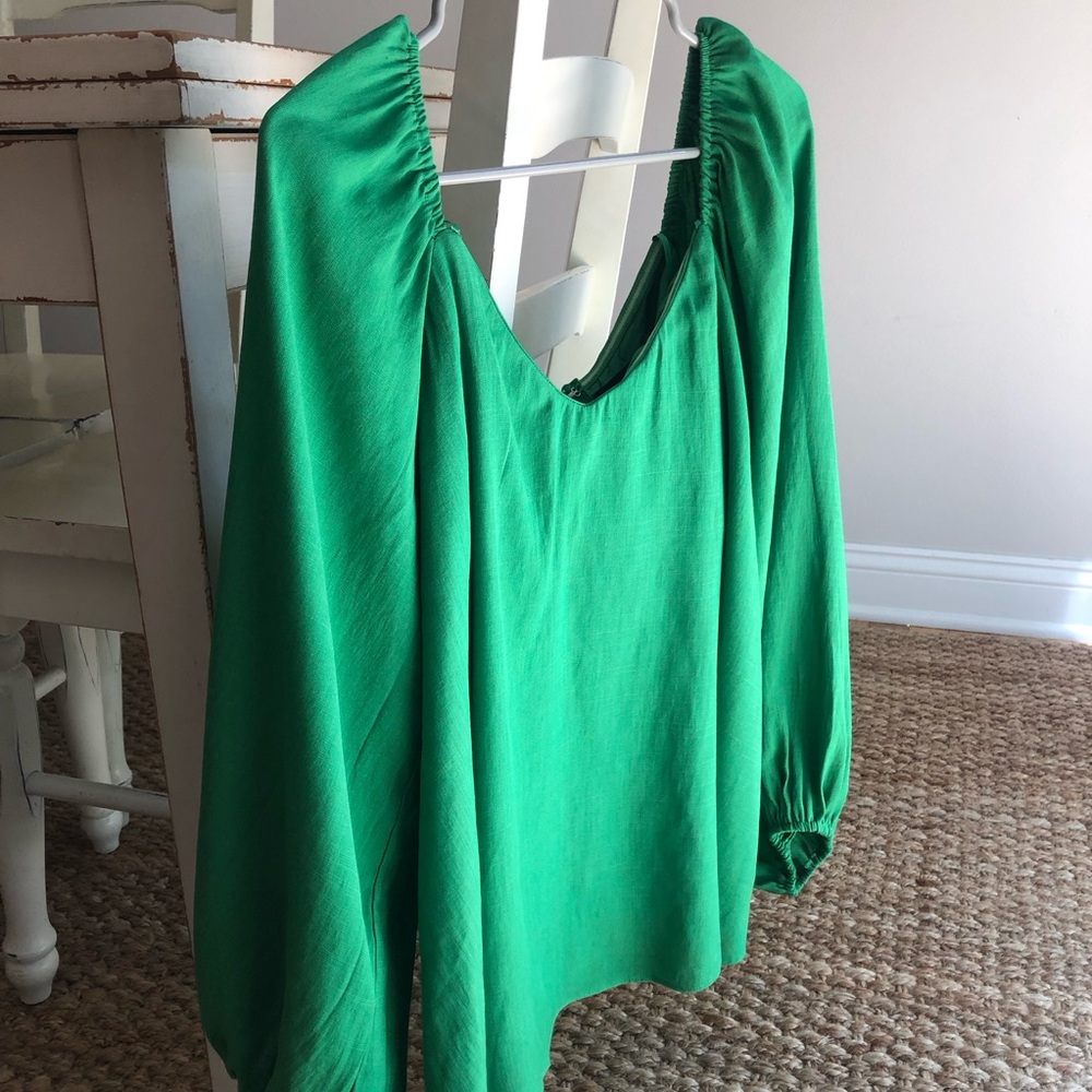 Tuckernuck Pomander Place Green Long Sleeve Blouse. Size XL - Picture 3 of 14